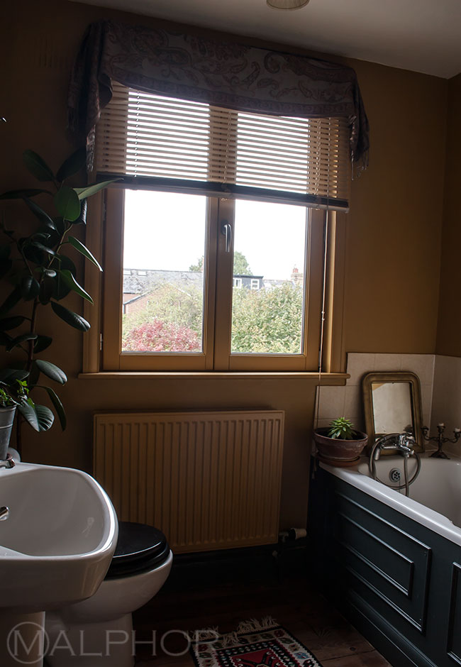India Yellow and Down Pipe bathroom